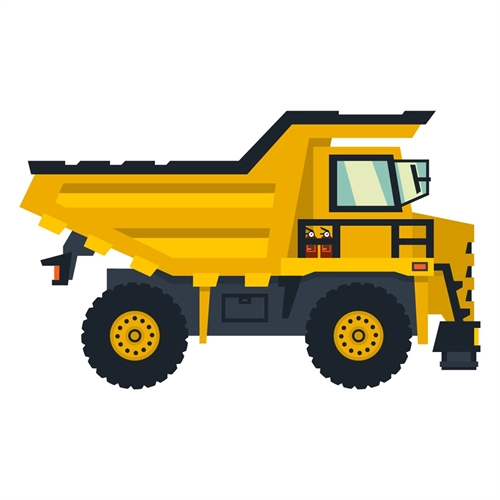 Construction Theme Big Dump Truck Transparent Sticker